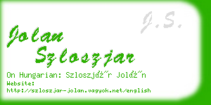 jolan szloszjar business card